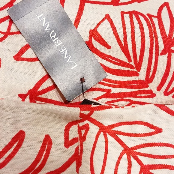 #220 NWT Orange Red Lane Bryant Pleated Skirt 20 - Picture 3 of 4